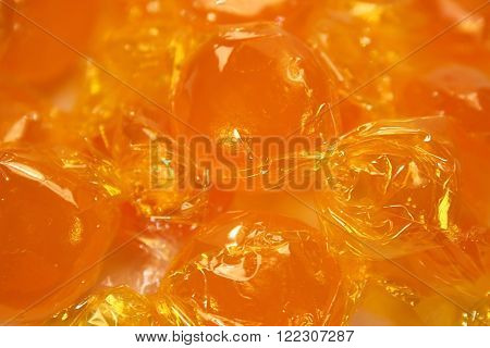 Butterscotch Candy. Extra close-up photo of individually wrapped butterscotch hard candy.
** Note: Soft Focus at 100%, best at smaller sizes