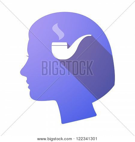 Long Shadow Female Head With A Film Photogram