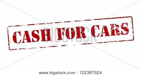 Rubber stamp with text cash for cars inside vector illustration