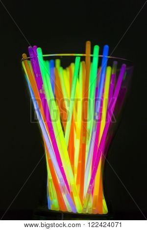 Colorful fluorescent light neon on blanck background