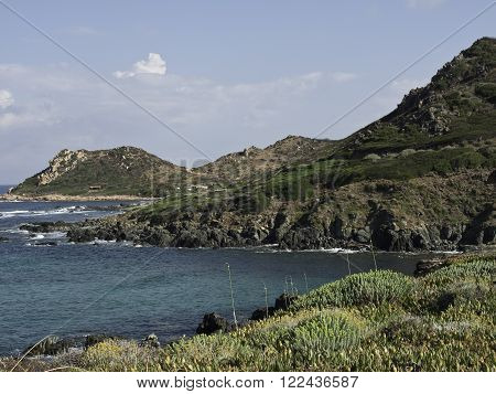 the coastline of the Island of corsica