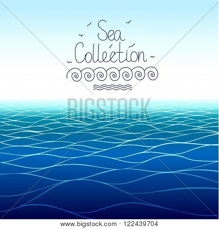 Sea background made in vector. Horizontal pattern.