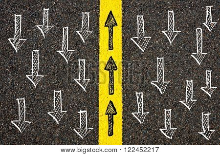 Concept Image With Road Marking Yellow Line