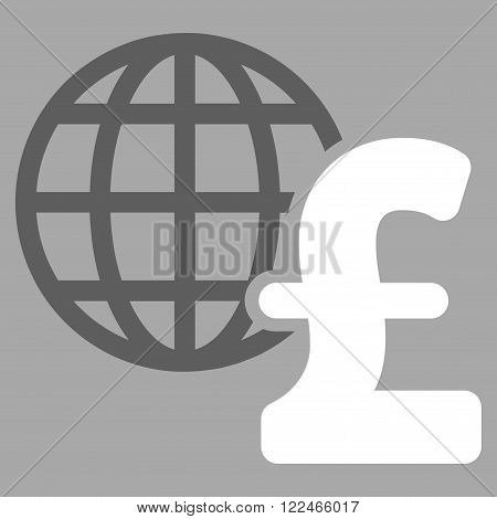 Global Pound Economics vector icon. Global Pound Economics icon symbol. Global Pound Economics icon image. Global Pound Economics icon picture. Global Pound Economics pictogram.