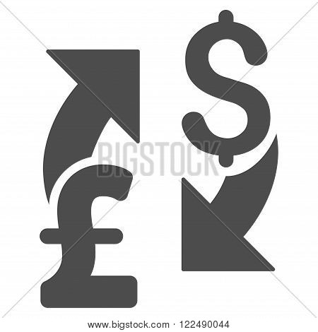 Dollar Pound Exchange vector icon. Dollar Pound Exchange icon symbol. Dollar Pound Exchange icon image. Dollar Pound Exchange icon picture. Dollar Pound Exchange pictogram.