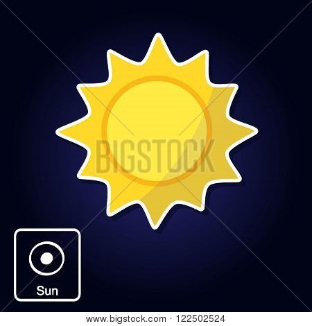 Stock vector icons with Sun and astrology symbol of planet for your design