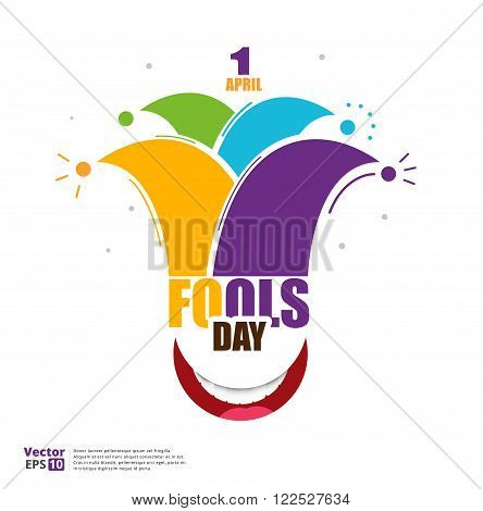 April fools day design vector illustration. april fool's day logo design.