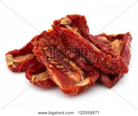 Dried tomatoes isolated on white background cutout