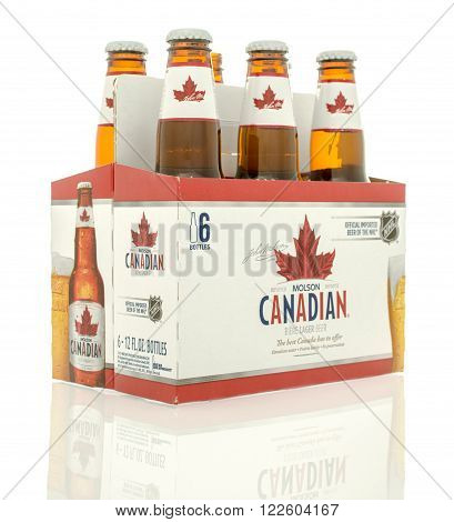 Winneconne, WI - 10 Jan 2016: A six pack of Molson Canadian beer.