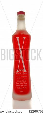 Winneconne WI - 19 March 2016: A bottle of X rated fusion liqueur