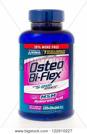 Winneconne, WI - 3 May 2015: Bottle of Osteo Bi-Flex used for joint pain.