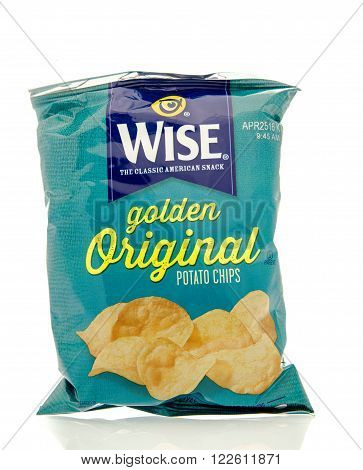 Winneconne WI - 19 Feb 2016: Bag of Wise potato chips in original flavor.
