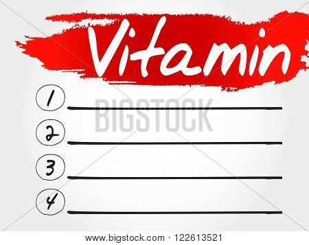 Vitamin Blank List, Fitness