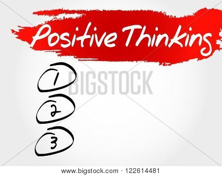 Positive thinking blank list health concept, presentation background