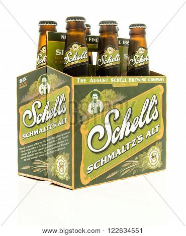 Winneconne WI - 15 March 2016: A six pack of Shell's Schmaltz's alt beer