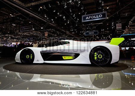 Geneva Switzerland - March 1 2016: 2016 Pininfarina H2 Speed Concept presented on the 86th Geneva Motor Show in the PalExpo
