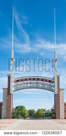 Milwaukee WI - 6 June 2015: Entrance to the state fair in Milwaukee Wisconsin.