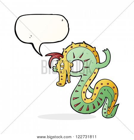 saxon dragon cartoon with speech bubble