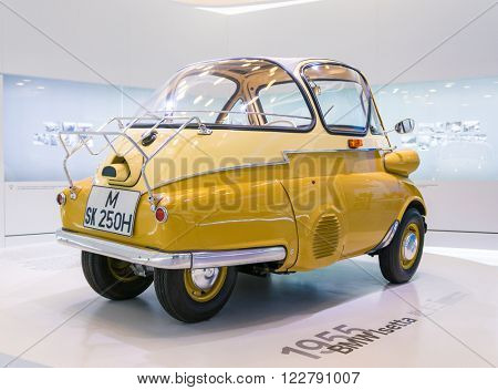 Munich, Germany - March 10, 2016: Isetta in BMW Museum 
