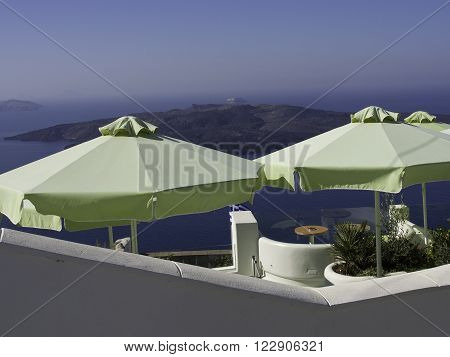 the greek Island of santorin in the mediterranean