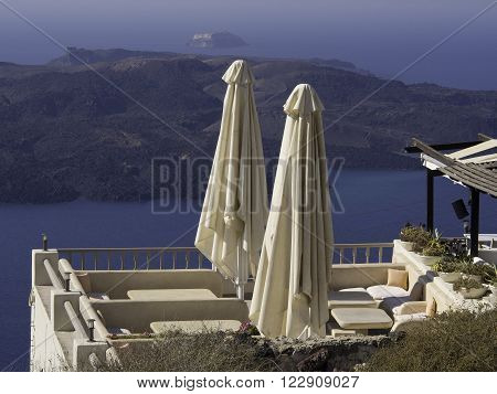 the greek Island of santorin in the mediterranean