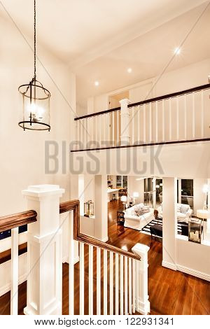 View Of Drawing Room From Stairs With The Candle Lamp