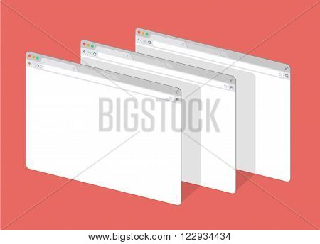 3 Simple set of browser window, web