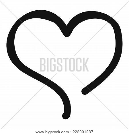 Sketch heart icon. Simple illustration of sketch heart vector icon for web.
