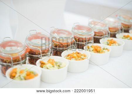 Coffee Break Prepare For Serve Guests Attending Seminar During Break Time In Meeting Room