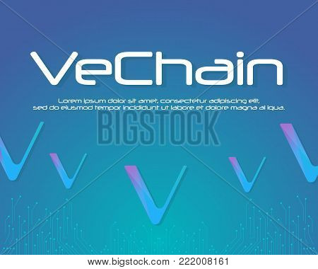 Background blockchain style VeChain collection vector illustration