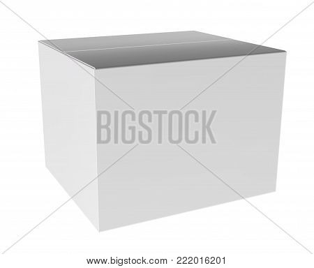 White Carton Mail Box Mockup for Design Project - Mock Up 3D illustration Isolate on White Background