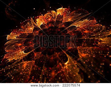 Flat Shine Flower Background - Fractal Art