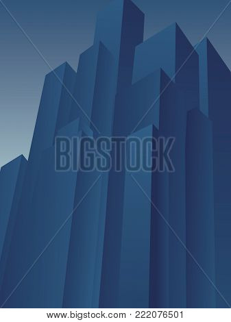 Huge high rise skyscraper district vector background. Symbol of corporation, moguls, tycoons, evil, corrupt, negative financial institutions. Eps10 vector illustration.