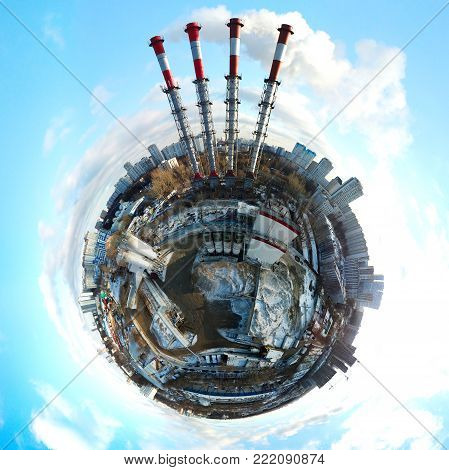 360-degree Panoramic Aerial View Of Chertanovo District, Moscow