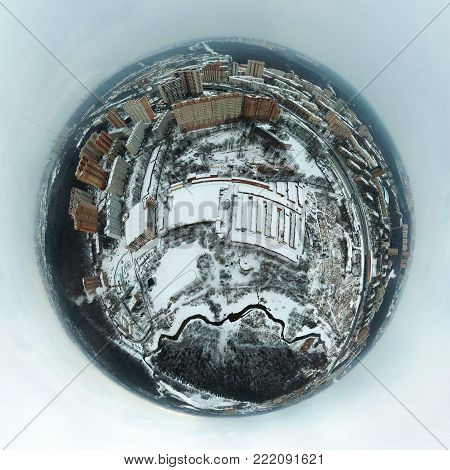 360-degree Panoramic Aerial View Of Chertanovo District, Moscow