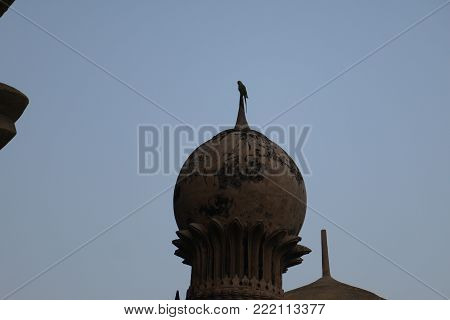 domes and towers of the huge mausoleum Gol-Gumbaz in the city of Bidzhapur in India
