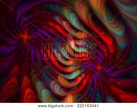 Bright Swirl Pinnate Background    - Fractal Art