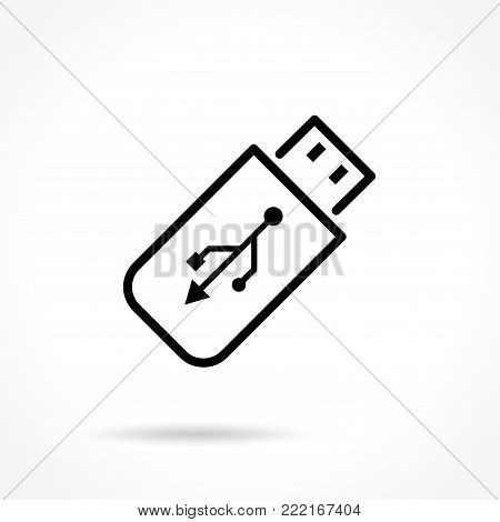 Illustration of flash drive thin line icon design