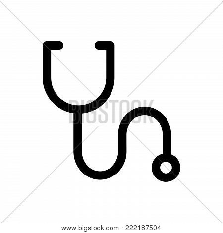 Stethoscope icon isolated on white background. Stethoscope icon modern symbol for graphic and web design. Stethoscope icon simple sign for logo, web, app, UI. Stethoscope icon flat vector illustration, EPS10.