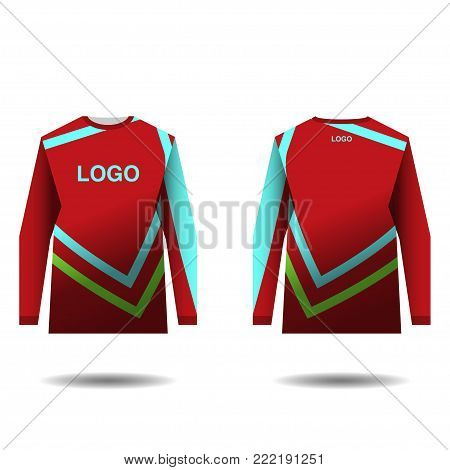 Jersey design for extreme cycling. Mountain bike jersey. Editable vector illustration for sublimation printing.