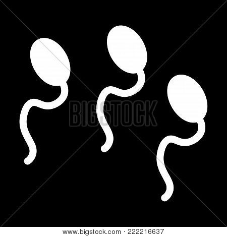 Spermatozoon vector icon. Black and white Spermatozoon illustration. Solid linear icon. eps 10