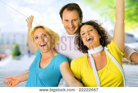 trzech znajomych zabawy.  Słowa kluczowe dla tej kolekcji jest wima7