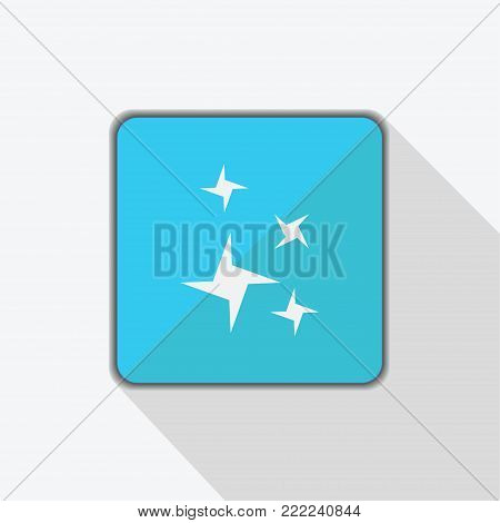 Vector icon star. Flat image in blue background with shadow.