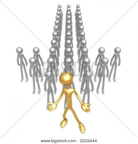 Líder dourado na frente da seta de Wannabes