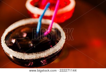 Tasty And Colorful Drinks Based On Various Alcohols, Syrups And Liqueurs, Unique Effect Of The Barte
