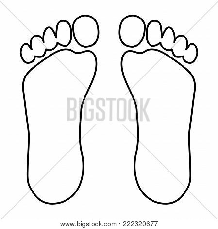 Human footprints icon isolated on white background. Vector art.
