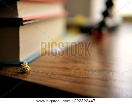 Messy, Cluttered Desk with Crumpled Paper Ball