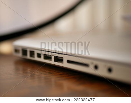 Laptop Computer Inputs with USB, Charger, Thunderbolt port, SD Card Slot