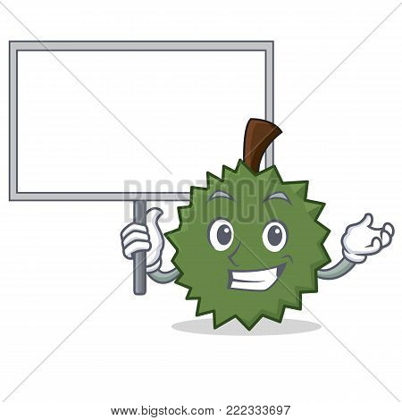 Bring board Durian character cartoon style vector illustration