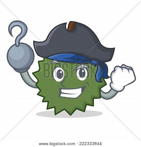 Pirate Durian character cartoon style vector illustration